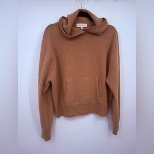 Something Navy 100% Cashmere Hoodie Sweater – Small